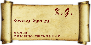 Kövesy György névjegykártya
