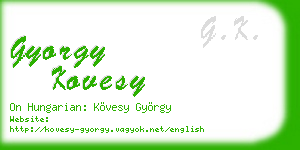 gyorgy kovesy business card